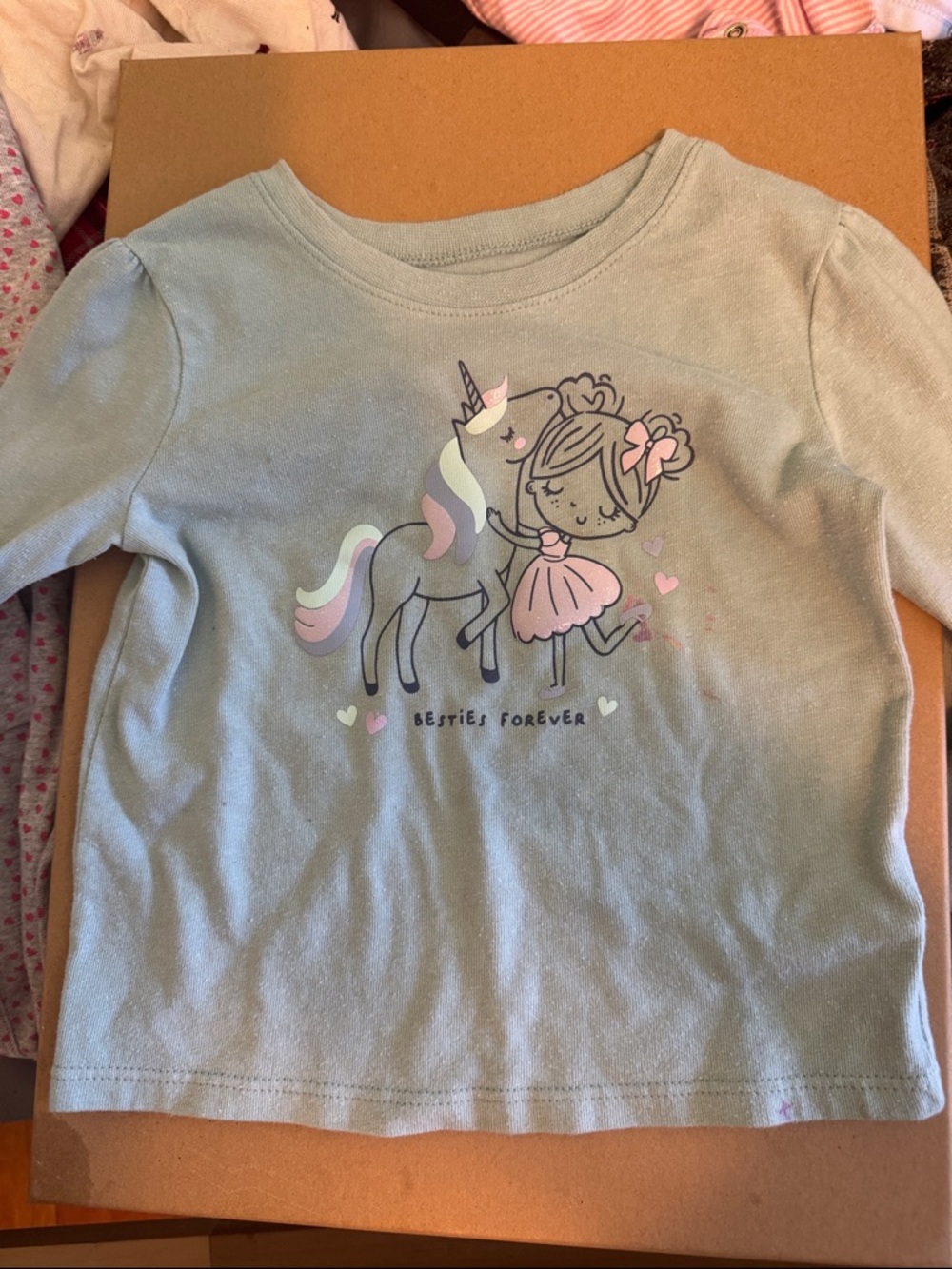 Girls' Unicorn Graphic Long-Sleeve Shirt - Light Green